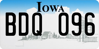 IA license plate BDQ096