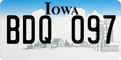 IA license plate BDQ097
