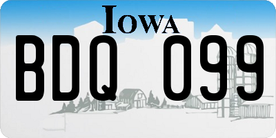 IA license plate BDQ099