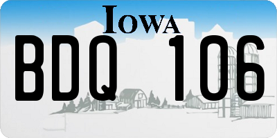 IA license plate BDQ106