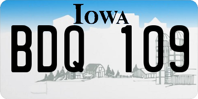 IA license plate BDQ109