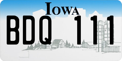 IA license plate BDQ111