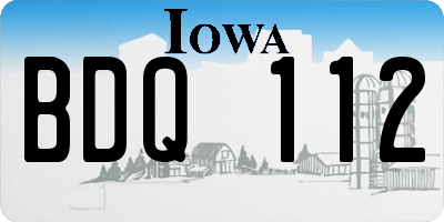 IA license plate BDQ112