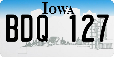 IA license plate BDQ127
