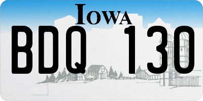 IA license plate BDQ130