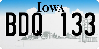 IA license plate BDQ133