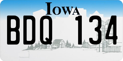 IA license plate BDQ134