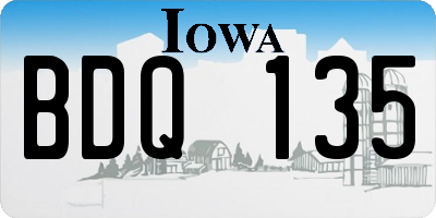 IA license plate BDQ135