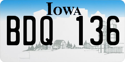 IA license plate BDQ136