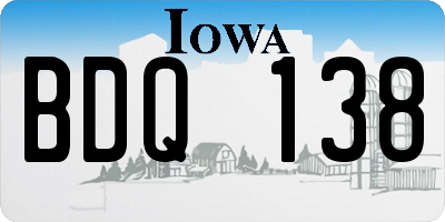 IA license plate BDQ138