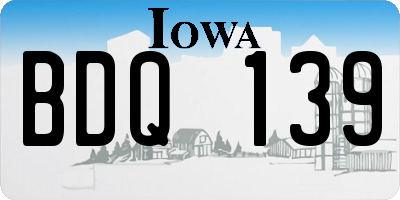 IA license plate BDQ139