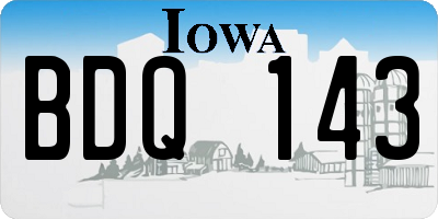 IA license plate BDQ143