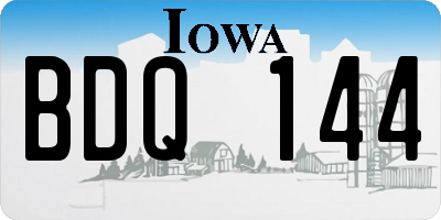 IA license plate BDQ144