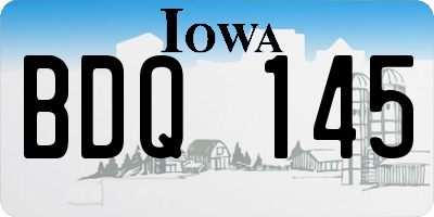 IA license plate BDQ145