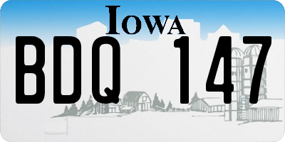 IA license plate BDQ147