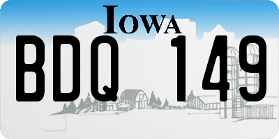 IA license plate BDQ149