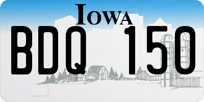 IA license plate BDQ150