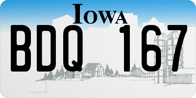 IA license plate BDQ167