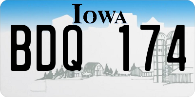 IA license plate BDQ174