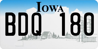 IA license plate BDQ180
