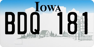 IA license plate BDQ181