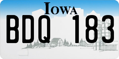 IA license plate BDQ183
