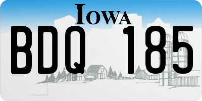 IA license plate BDQ185