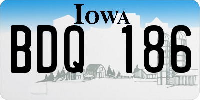 IA license plate BDQ186