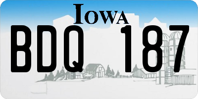 IA license plate BDQ187