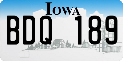 IA license plate BDQ189