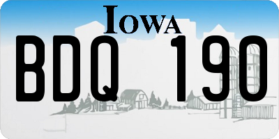 IA license plate BDQ190