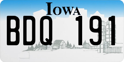 IA license plate BDQ191