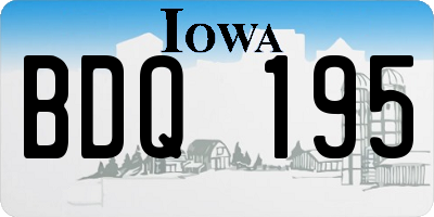 IA license plate BDQ195