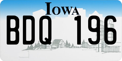IA license plate BDQ196