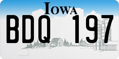 IA license plate BDQ197