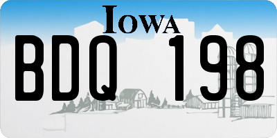IA license plate BDQ198