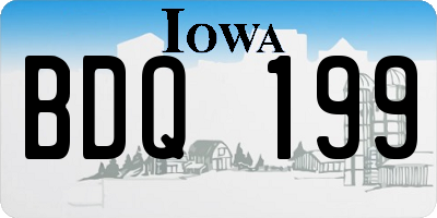 IA license plate BDQ199