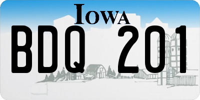 IA license plate BDQ201