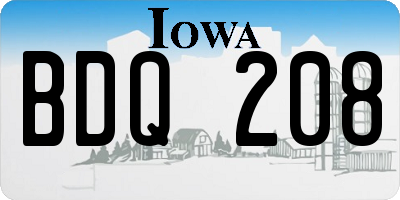 IA license plate BDQ208