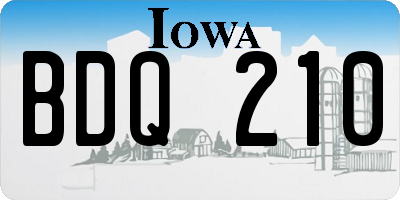 IA license plate BDQ210