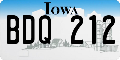 IA license plate BDQ212