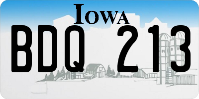 IA license plate BDQ213