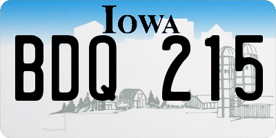IA license plate BDQ215