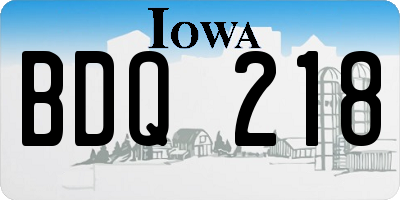 IA license plate BDQ218