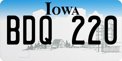 IA license plate BDQ220