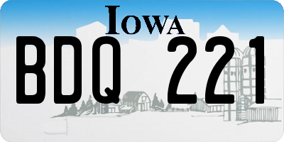 IA license plate BDQ221