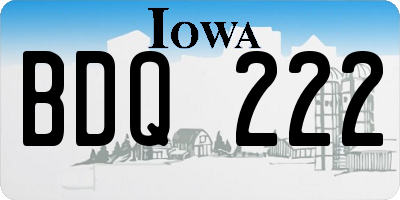 IA license plate BDQ222