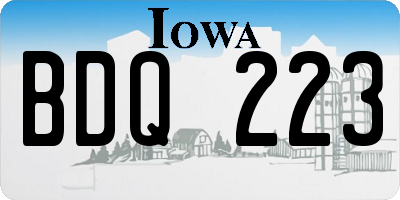 IA license plate BDQ223
