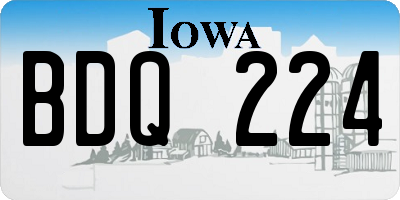 IA license plate BDQ224