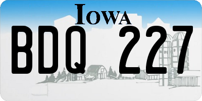 IA license plate BDQ227